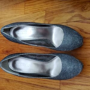 Bakers silver heel pumps